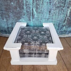 Wooden Napkin Holder-Shabby Chic/Farm House with 7 Packages of Napkins - NEW
